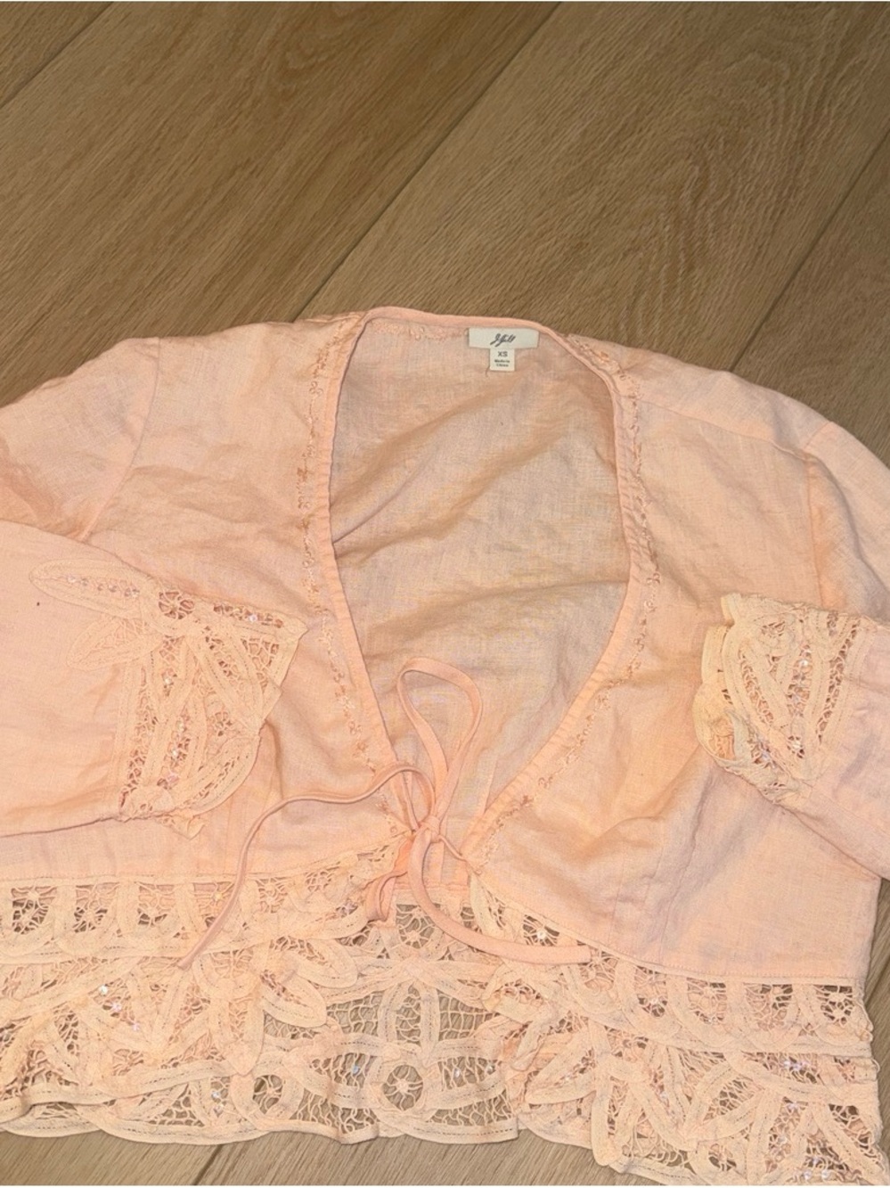J. Jill Peach Lace-Trim Tunic Top